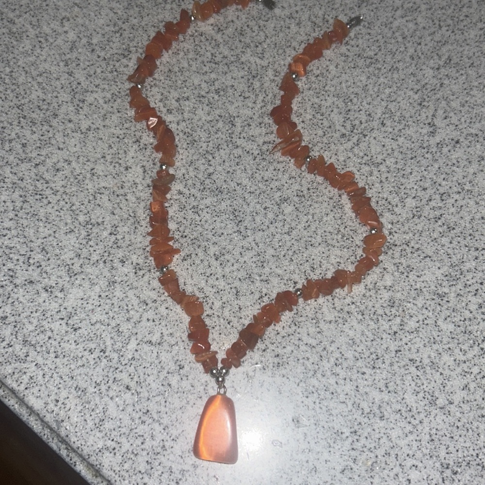 Women's Coral Necklace W/ Silver Beads as Accents - Picture 3 of 4